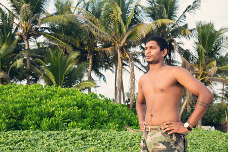 Man on the natureの写真素材