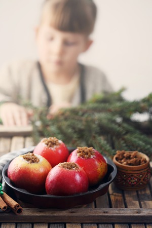Girl with apples.の写真素材