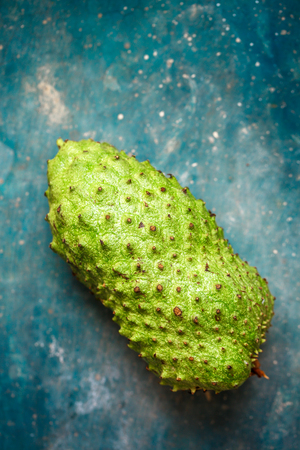 Tropical fruit of guanabana on a concrete backgroundの写真素材