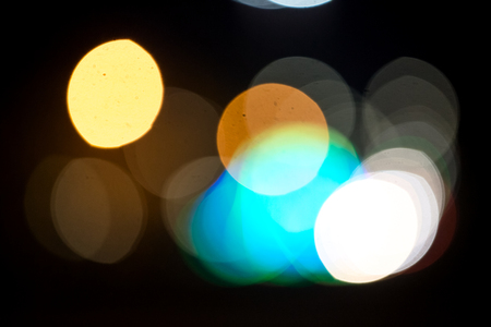 Night city lights against a dark backgroundの写真素材