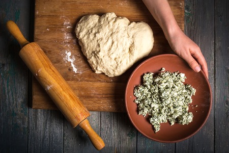 dough and cottage filling