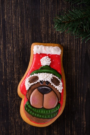 mitten with teddy bearの写真素材