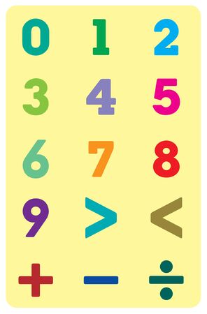 Colored numbers and maths symbols vector illustrationのイラスト素材