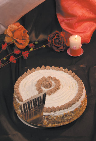 Cream cake served at the birthday, parties and wedding
