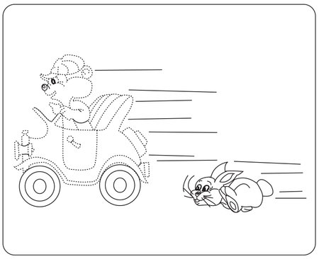 Coloring book for kids, funny animal coloring book for kidsのイラスト素材