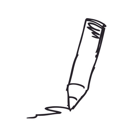Pencil drawing line icon. Pencil drawing line icon. Pencil drawing line icon Hand drawn vector illustration.のイラスト素材