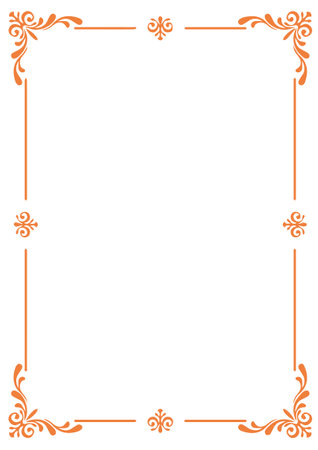Oval border deco vector label simple line corner. Decorative designのイラスト素材