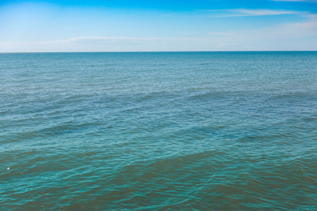 blue sea and blue sky, nature abstract background. soft focus.の写真素材