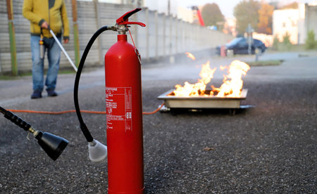 safety - exercise during a firefighting course