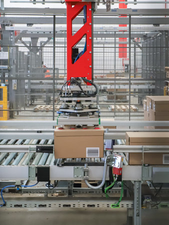 Automated production line in a factory for the production of household appliances.