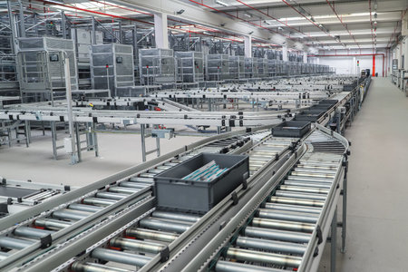 interior of a modern factory for the production of pvc windows