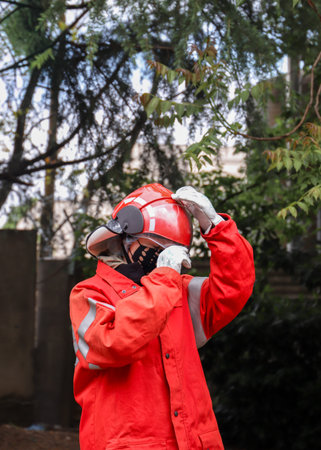 fire prevention. corporate safety - exercise during a firefighting course