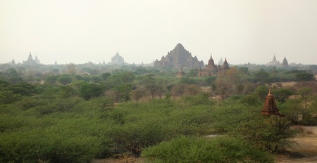 Amazing architecture of old Buddhist Temples at Bagan Kingdom, Myanmar (Burma)の写真素材