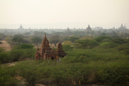 Amazing architecture of old Buddhist Temples at Bagan Kingdom, Myanmar (Burma)の写真素材