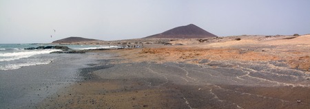 View of El Medano beach, Tenerife, Canary islands, Spainの写真素材