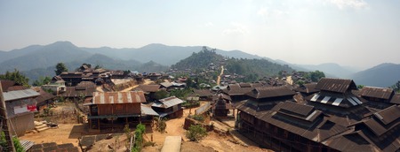 Mountain village in Shan state, next to Kyaukme, Myanmarの写真素材