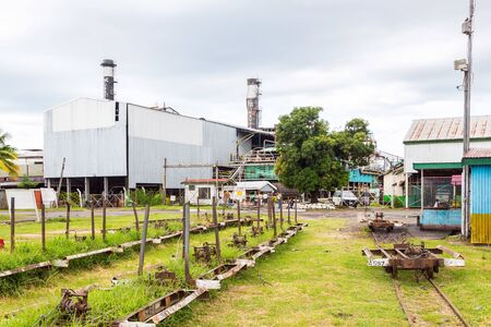 Lautoka, Fiji - Jan 4 2015: Lautoka sugar mill with abandoned narrow gauge railway. The sugar factory est.1903 and is still by all accounts the largest sugar mill in the southern hemisphere.のeditorial素材