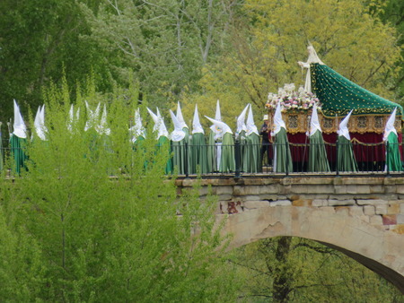Beautiful religious procession traditional Spanish Christiansの写真素材