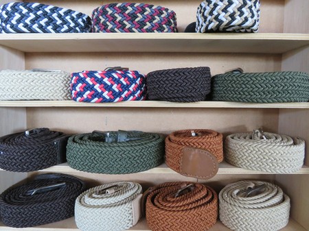 Beautiful set of belts of different models and colorsの写真素材