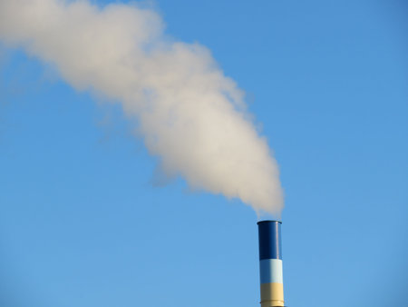 Fireplace releasing large quantities of smoke lost in the atmosphereの写真素材