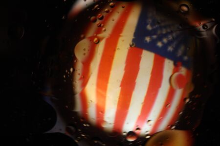 abstract flag America red white different starsの写真素材