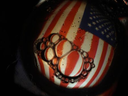 abstract flag America red white different starsの写真素材