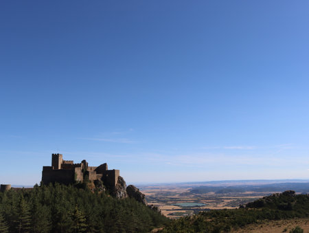 Beautiful stone castle to defend the inhabitants from attacks, protect the walls and battlementsの写真素材