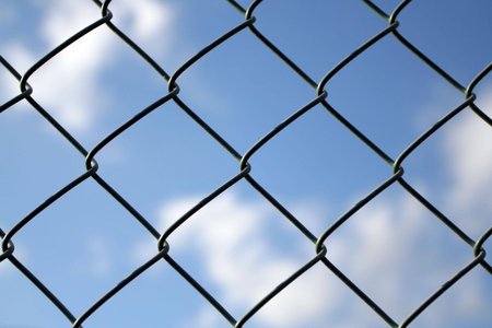 iron protection chain and blue sky