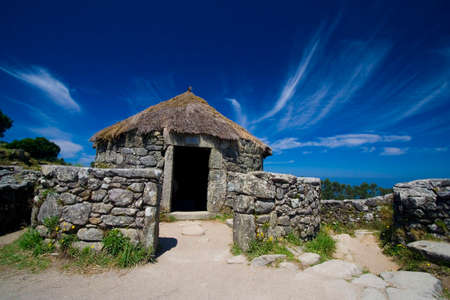Wooden shelter in the moutainsの写真素材