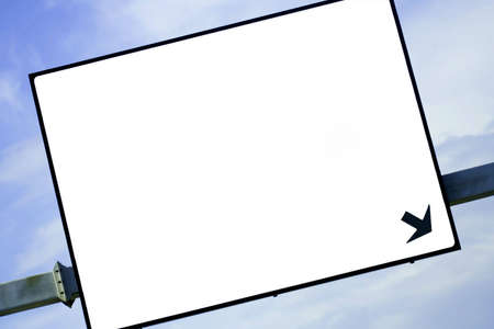 white billboard in highwayの写真素材