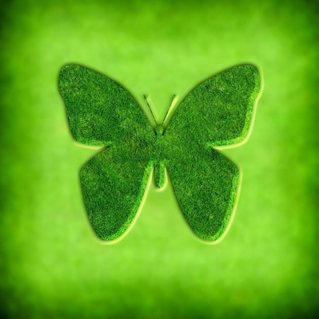 spring background with butterfly illustration - square formatの写真素材