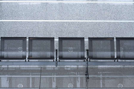 Row of empty chairs in international airport - landscape orientationの写真素材