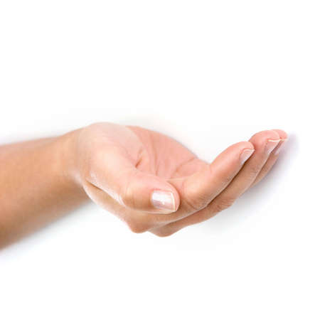 woman hand isolated on white background - square formatの写真素材