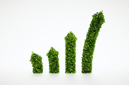 Isolated 3d render natural leaf chart symbol with white backgroundの写真素材