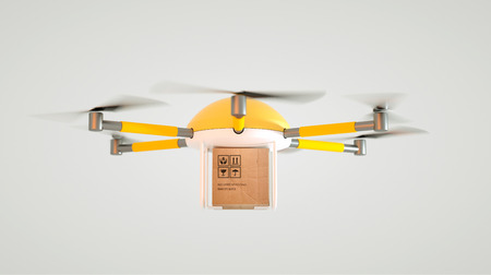 Drone delivery concept - 3d render illustrationの写真素材