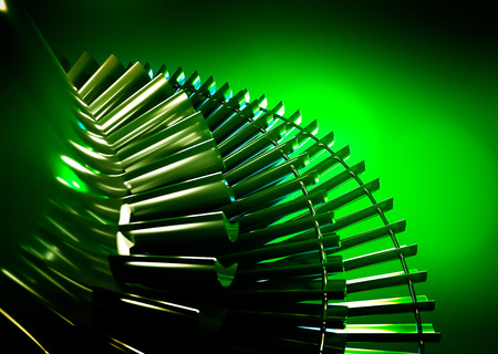 Turbine on green background. 3d rendering.の写真素材