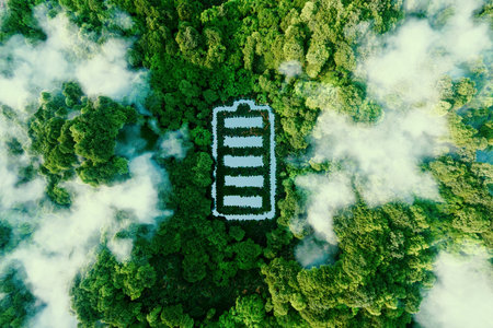 Concept depicting new possibilities for the development of ecological battery technologies and green...