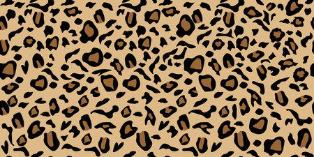 Leopard Fur Seamless Pattern Wild Exotic Animal Print Design Wallpaper For Apparel Textile Wrapping Paper Etc.のイラスト素材
