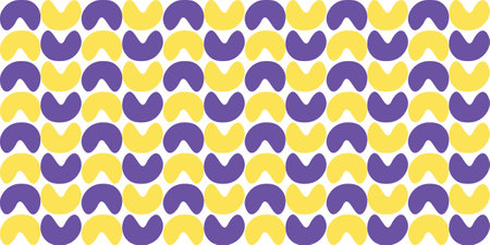 Seamless vector pattern with wavy lines in purple and yellow colors. gummy shape.のイラスト素材