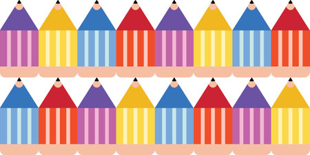 Colorful pencils seamless pattern. Vector illustration for your design.のイラスト素材