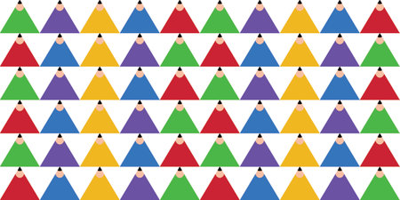 Colorful pencils seamless pattern. Vector illustration. Eps 10.のイラスト素材