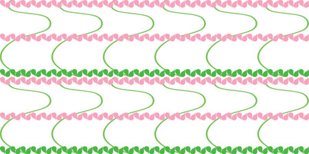Seamless pattern with pink tulips on a white background.のイラスト素材