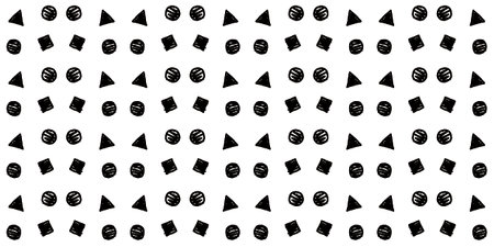 Hand drawn seamless pattern. Black and white grunge background. Vector illustration.のイラスト素材