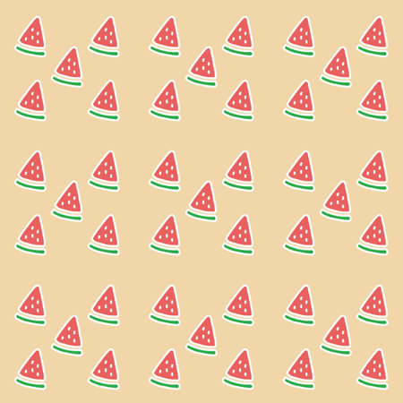 Seamless pattern with watermelons on a light background.のイラスト素材