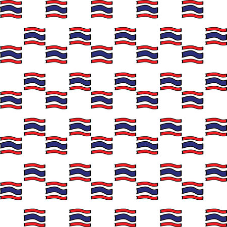 Seamless pattern with waving flag of Thailand. Vector illustration.のイラスト素材