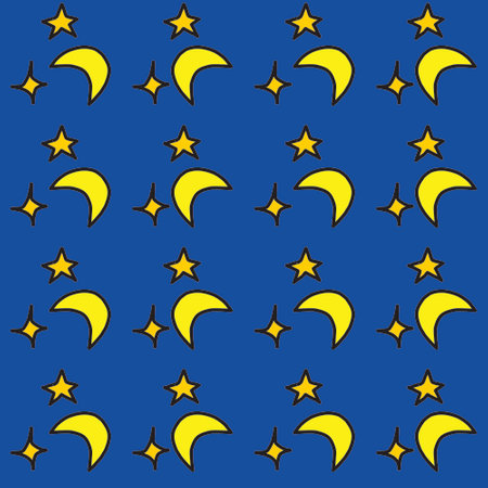 Seamless pattern with stars on a blue background. Vector illustration.のイラスト素材