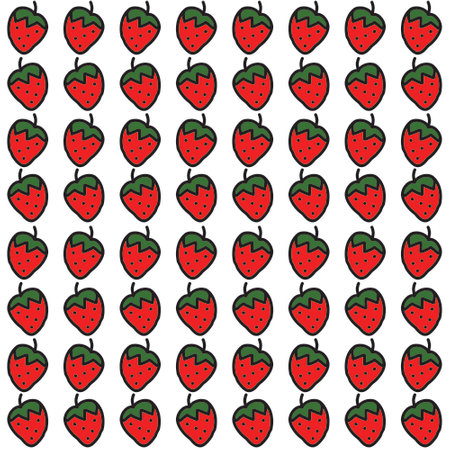 Strawberry seamless pattern on the white background. Vector illustration.のイラスト素材