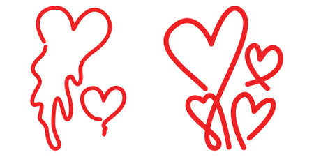 Valentine's day love lettering with hearts. Vector illustration.のイラスト素材