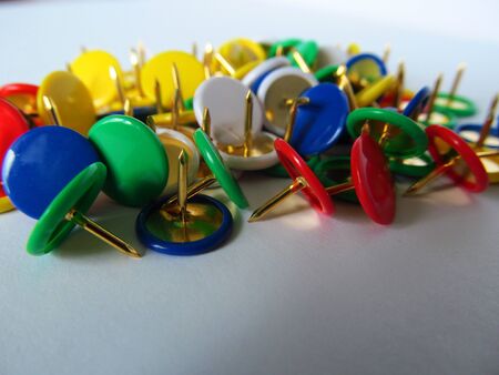 Decorative colorful stationery cloves for fastening stickers and paper into spreadingの写真素材