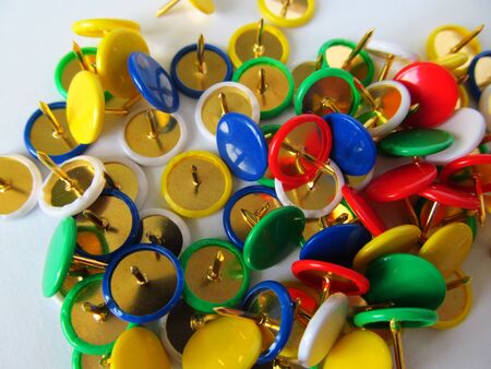 Decorative colorful stationery cloves for fastening stickers and paper into spreadingの写真素材